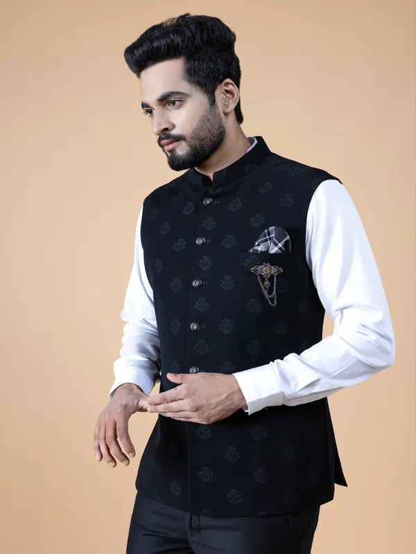Stunning black silk waistcoat