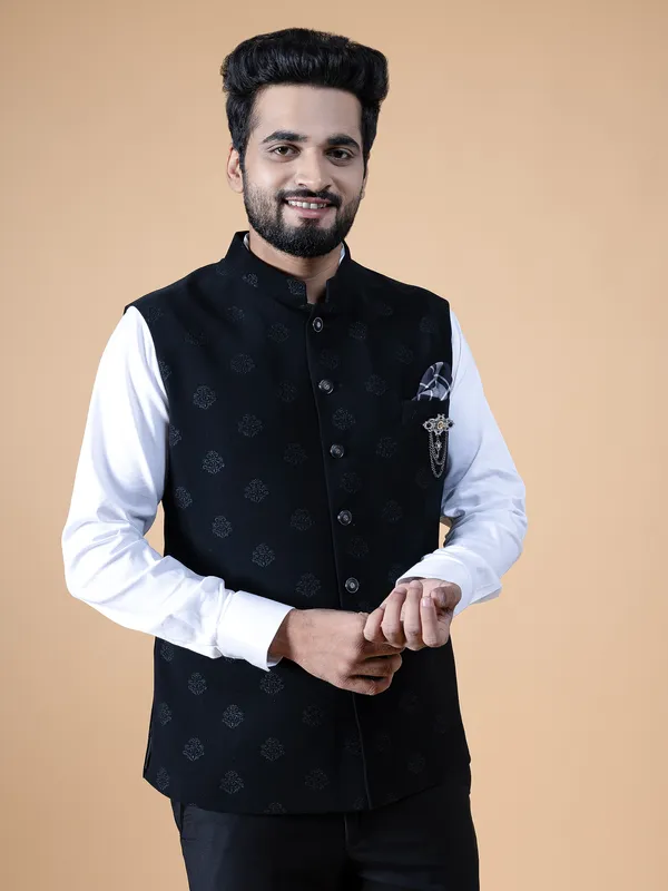 Stunning black silk waistcoat