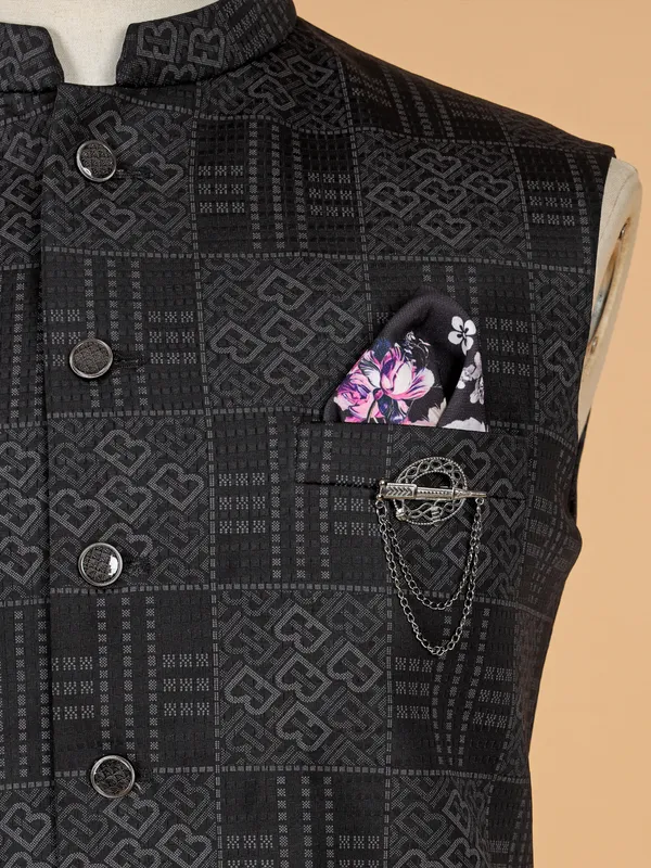 Stunning black terry rayon waistcoat