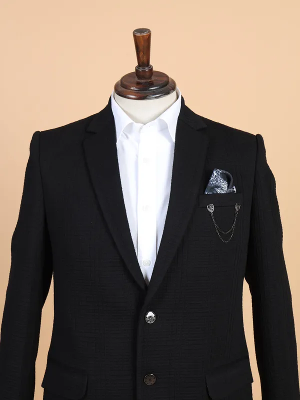 Stunning black texture party blazer