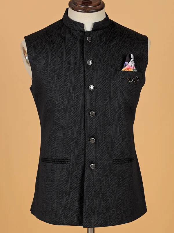 Stunning black texture waistcoat