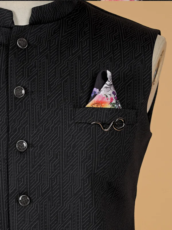 Stunning black texture waistcoat