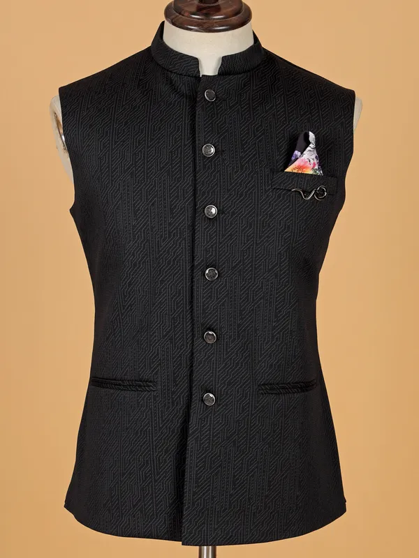 Stunning black texture waistcoat