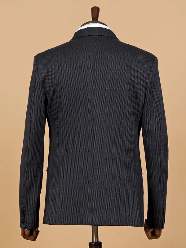 Stunning black textured coat suit for men