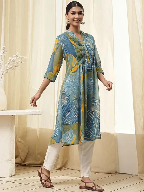 Stunning blue casual georgette kurti