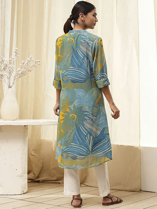 Stunning blue casual georgette kurti