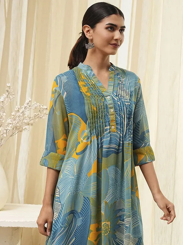 Stunning blue casual georgette kurti