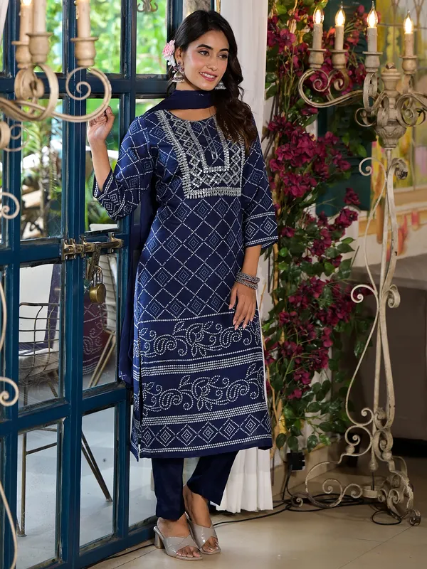 Stunning blue kurti set in silk