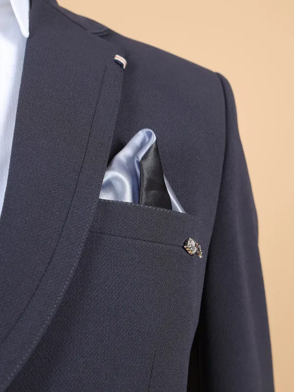 Stunning blue solid terry rayon blazer
