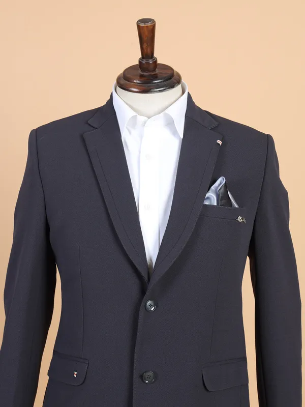 Stunning blue solid terry rayon blazer