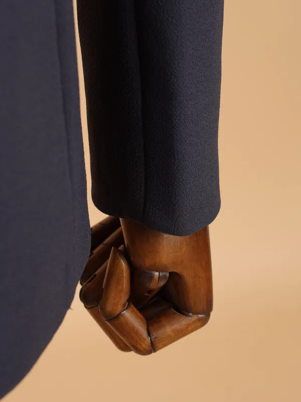 Stunning blue solid terry rayon blazer