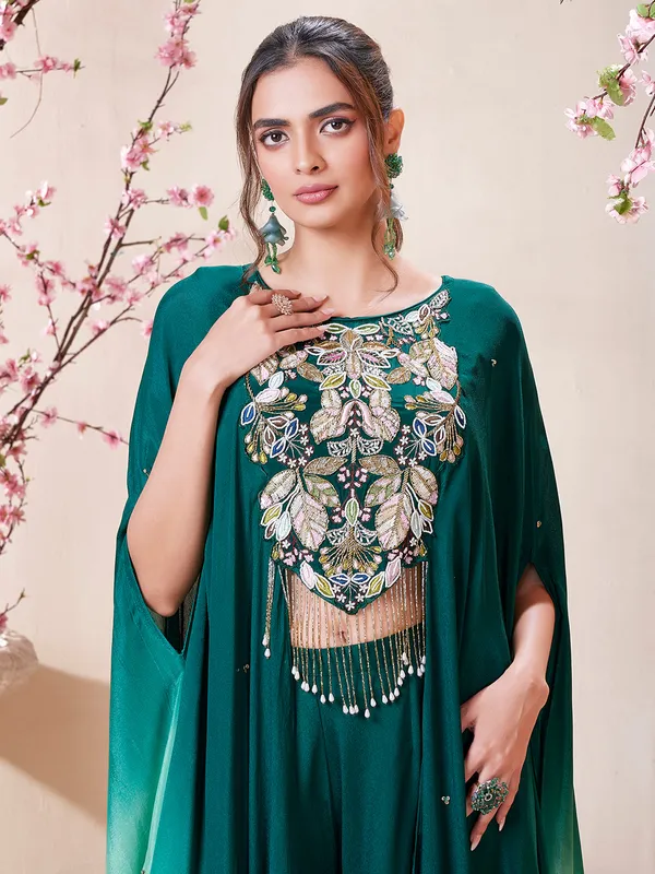 Stunning bottle green palazzo salwar suit