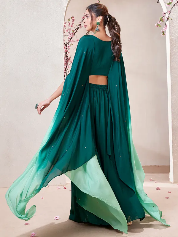 Stunning bottle green palazzo salwar suit