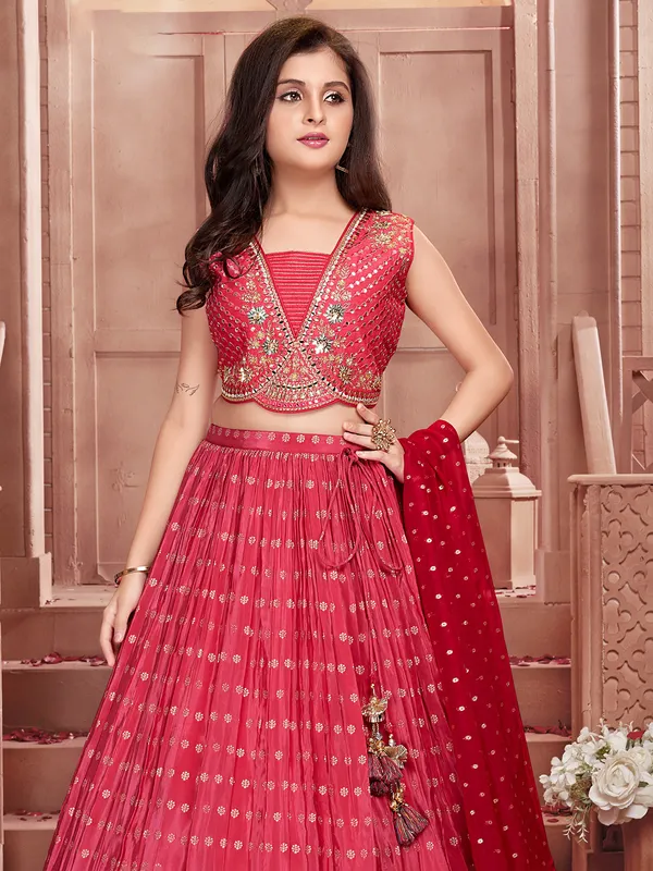 Stunning bright pink silk lehenga choli
