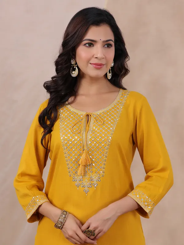 Stunning bright yellow cotton palazzo set