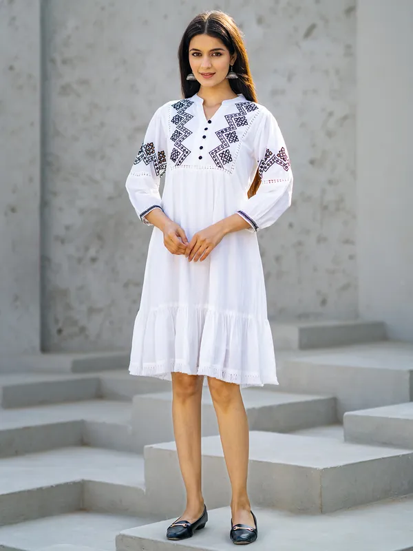 Stunning cotton silk white kurti