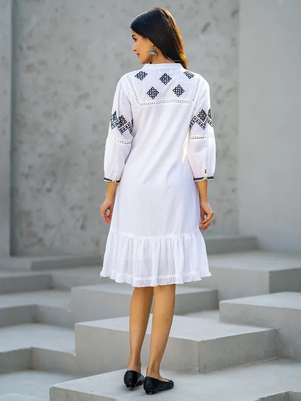 Stunning cotton silk white kurti