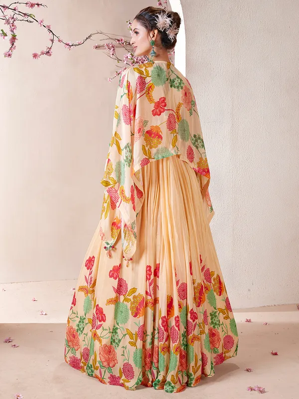Stunning cream silk anarkali salwar suit