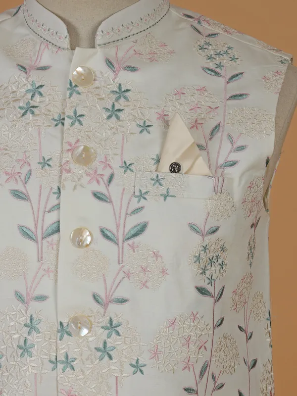 Stunning cream terry rayon waistcoat