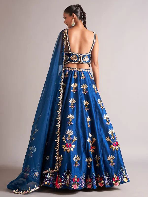 Stunning dark blue lehenga choli with dupatta