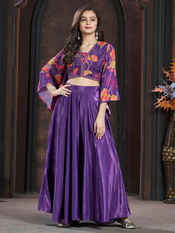 Stunning dark purple palazzo set