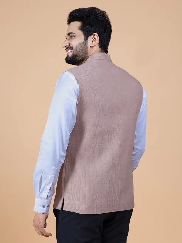 Stunning dusty peach silk waistcoat