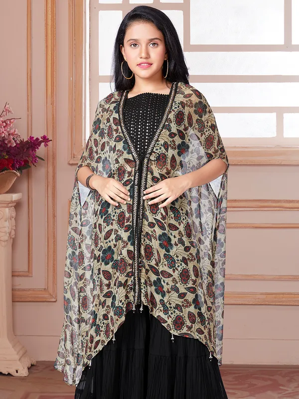 Stunning georgette black palazzo suit