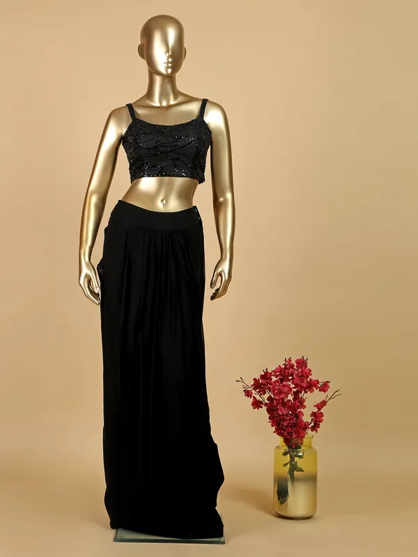 Stunning georgette black ready to wear saree