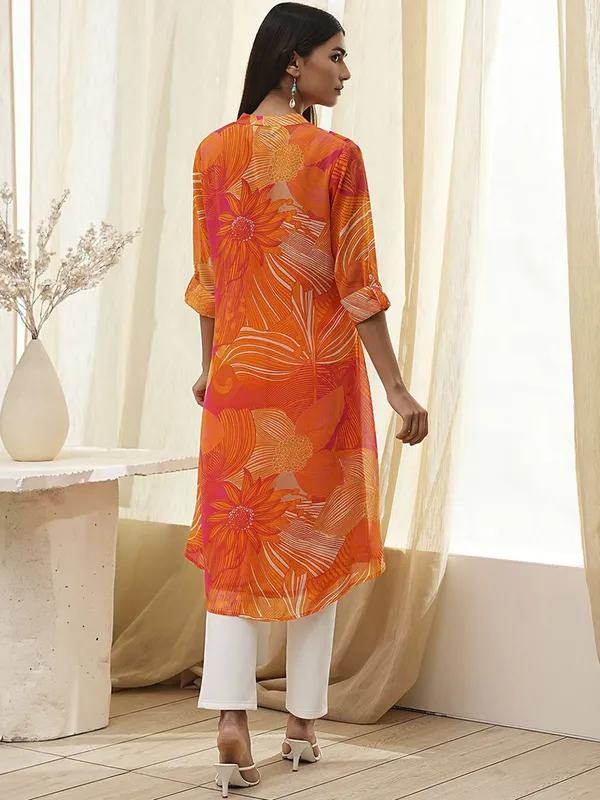 Stunning georgette orange kurti