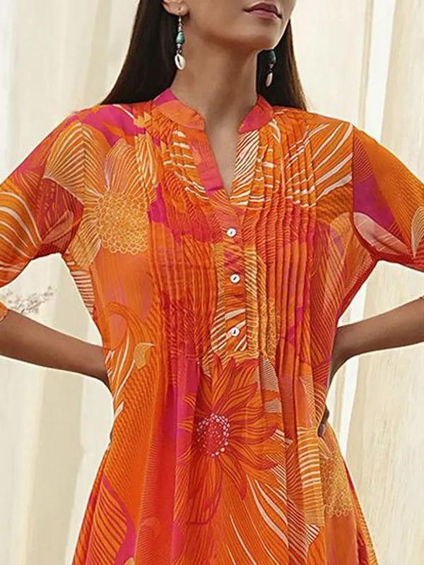 Stunning georgette orange kurti