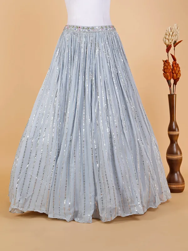 Stunning georgette sky blue lehenga choli