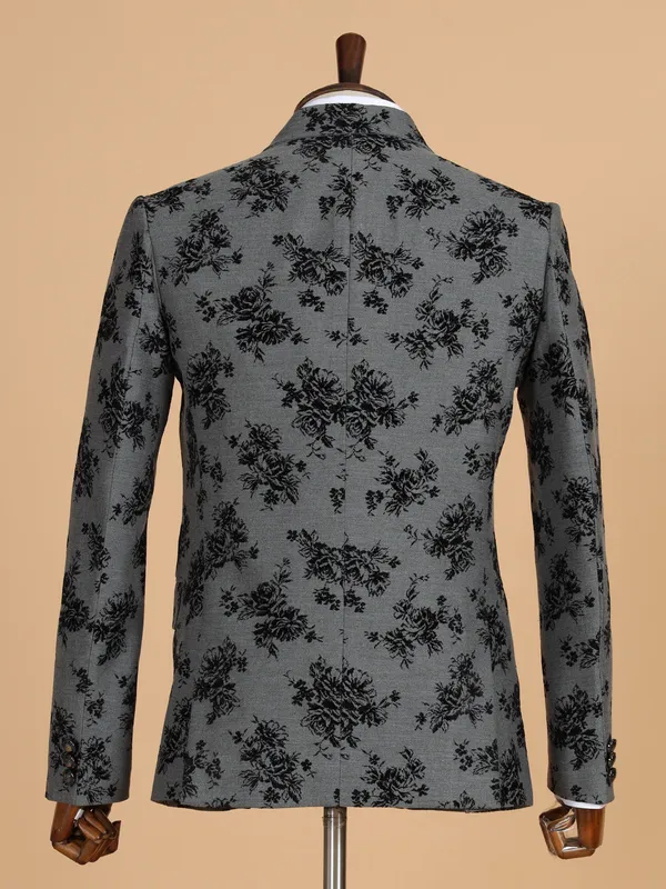Stunning grey printed blazer for men