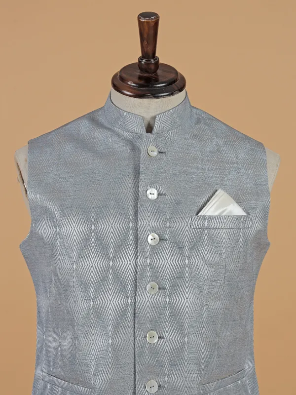 Stunning grey texture waistcoat for men