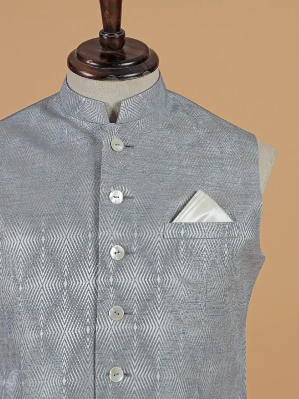 Stunning grey texture waistcoat for men