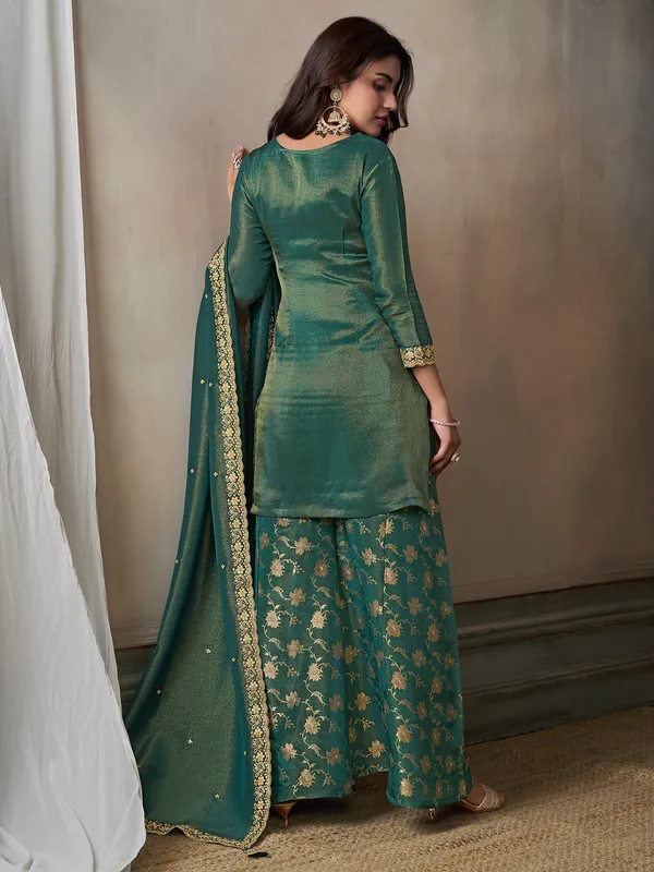 Stunning light green palazzo salwar suit
