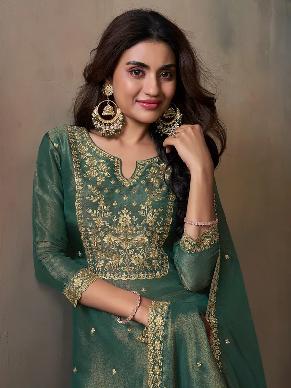 Stunning light green palazzo salwar suit