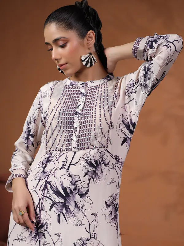 Stunning light grey satin palazzo set