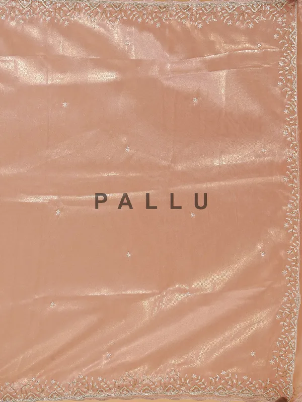 Stunning light pink sareen in organza fabric