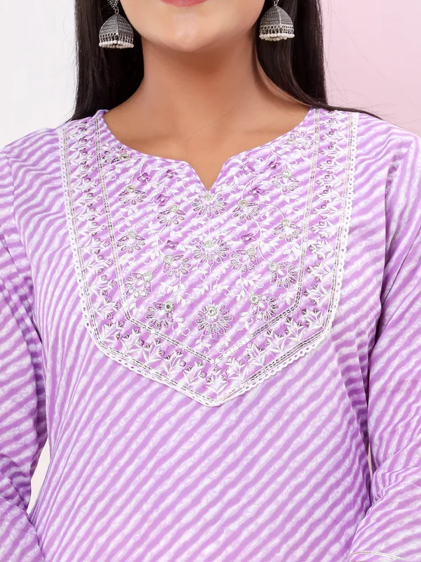Stunning lilac purple cotton kurti