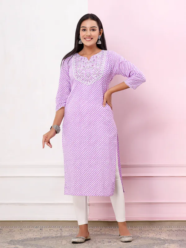 Stunning lilac purple cotton kurti