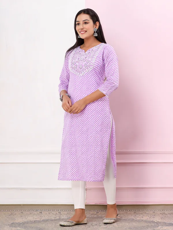 Stunning lilac purple cotton kurti