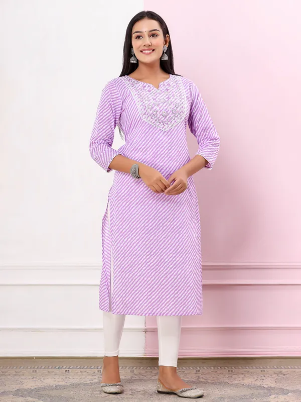 Stunning lilac purple cotton kurti