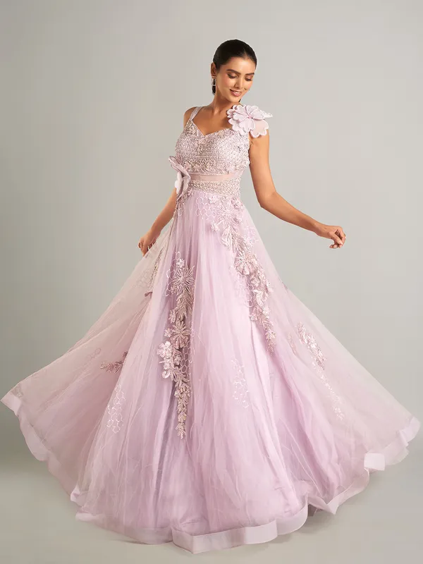 Stunning lilac purple designer gown