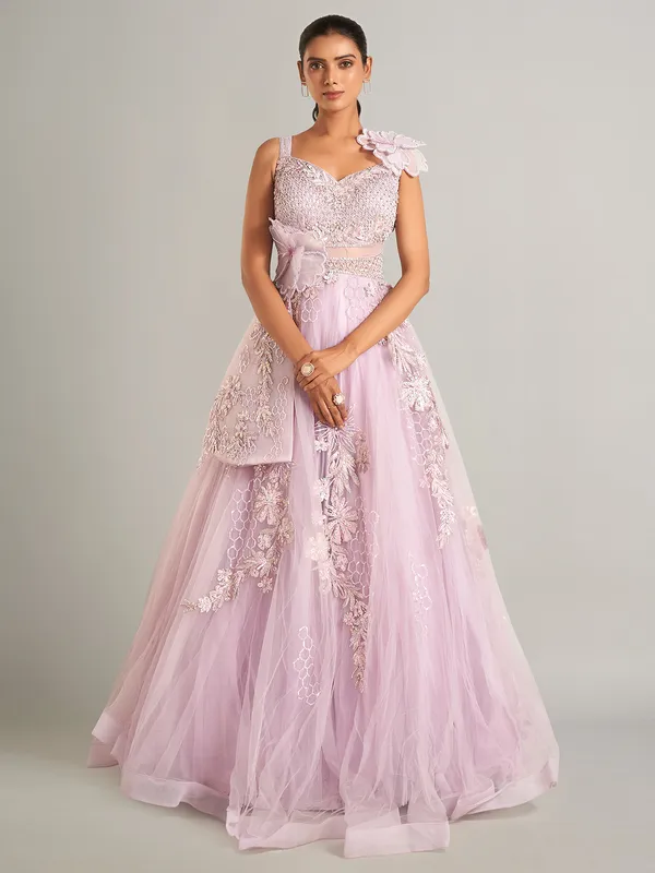 Stunning lilac purple designer gown