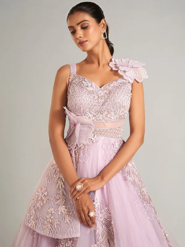 Stunning lilac purple designer gown