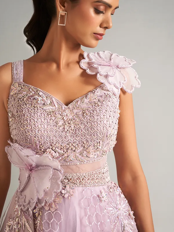 Stunning lilac purple designer gown