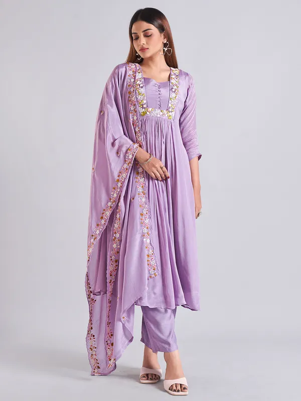Stunning lilac purple salwar suit for festive