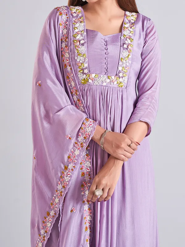 Stunning lilac purple salwar suit for festive