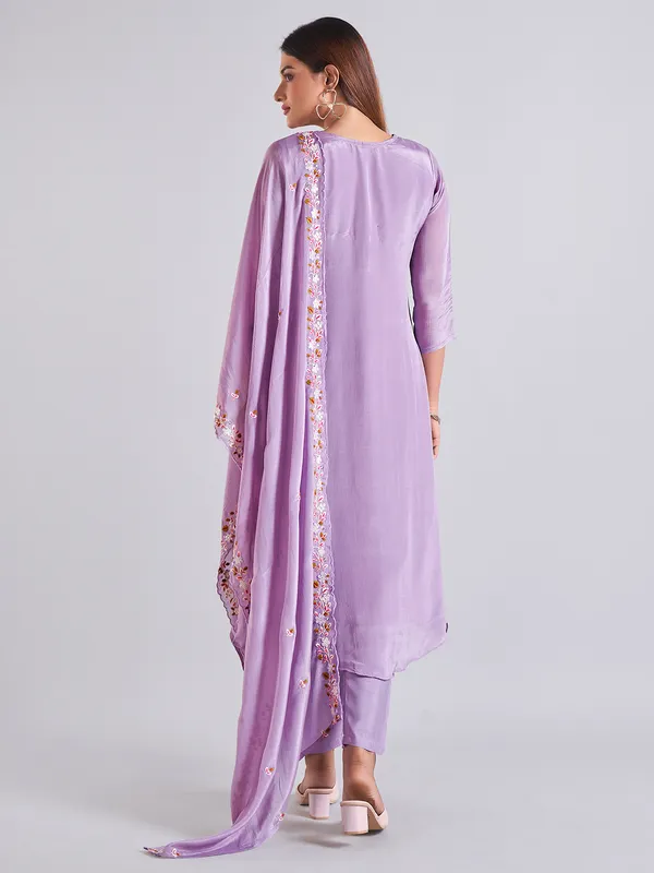 Stunning lilac purple salwar suit for festive