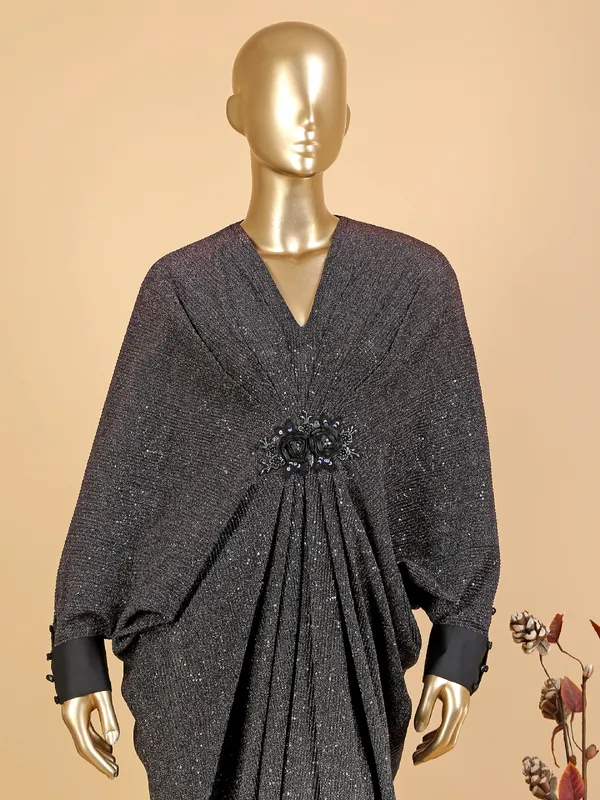 Stunning lycra black designer gown